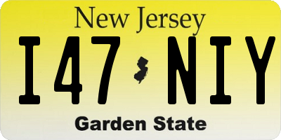 NJ license plate I47NIY
