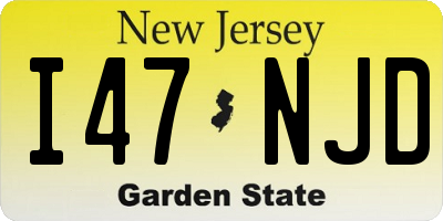 NJ license plate I47NJD
