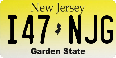 NJ license plate I47NJG