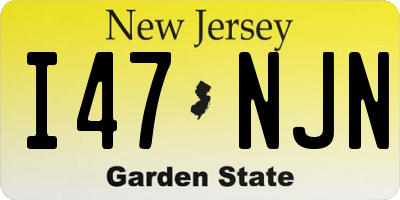 NJ license plate I47NJN