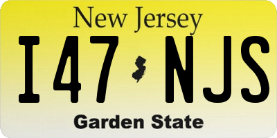 NJ license plate I47NJS