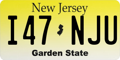 NJ license plate I47NJU