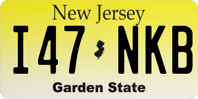 NJ license plate I47NKB