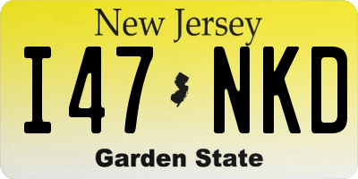 NJ license plate I47NKD