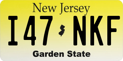 NJ license plate I47NKF