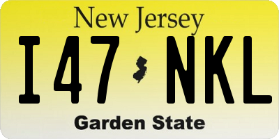 NJ license plate I47NKL