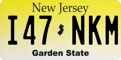 NJ license plate I47NKM