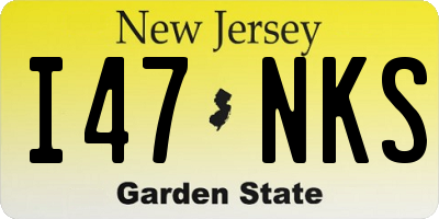 NJ license plate I47NKS