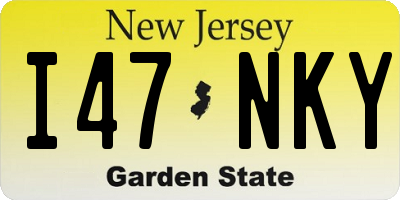 NJ license plate I47NKY