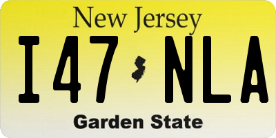 NJ license plate I47NLA