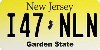 NJ license plate I47NLN