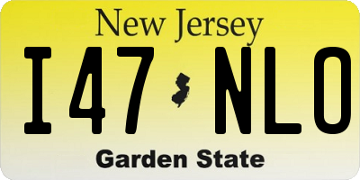 NJ license plate I47NLO