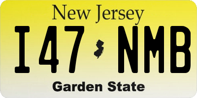 NJ license plate I47NMB