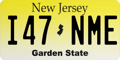 NJ license plate I47NME