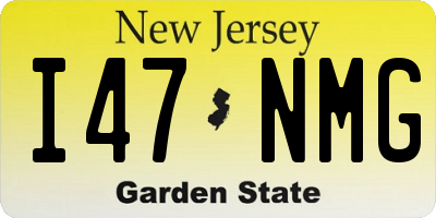 NJ license plate I47NMG