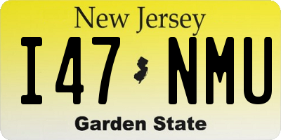 NJ license plate I47NMU