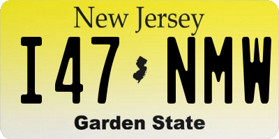 NJ license plate I47NMW