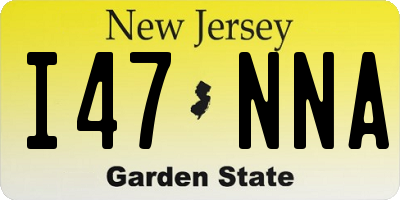 NJ license plate I47NNA