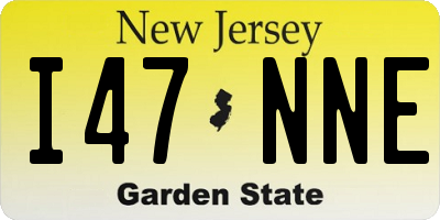 NJ license plate I47NNE