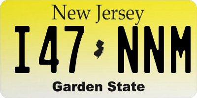 NJ license plate I47NNM