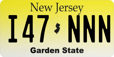 NJ license plate I47NNN