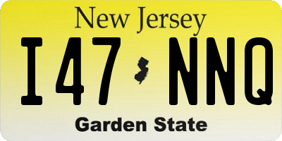 NJ license plate I47NNQ
