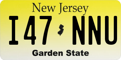 NJ license plate I47NNU