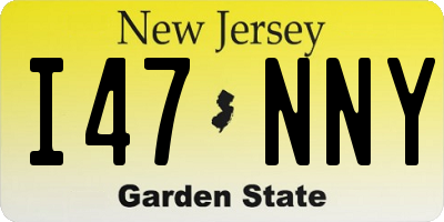 NJ license plate I47NNY
