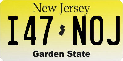 NJ license plate I47NOJ