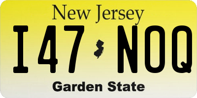 NJ license plate I47NOQ