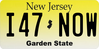 NJ license plate I47NOW