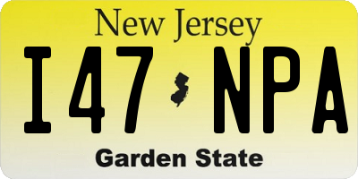 NJ license plate I47NPA