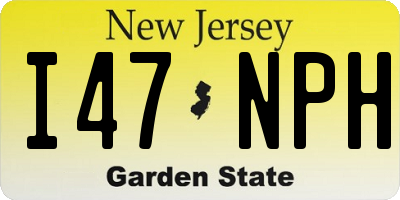NJ license plate I47NPH