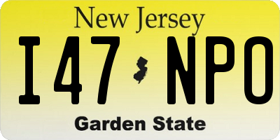 NJ license plate I47NPO