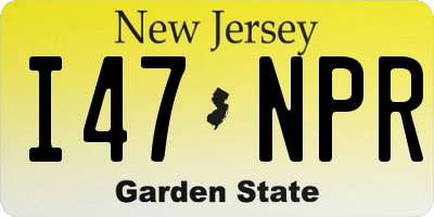 NJ license plate I47NPR