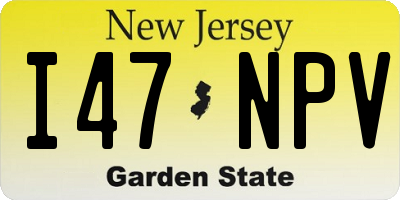 NJ license plate I47NPV