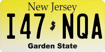 NJ license plate I47NQA