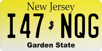 NJ license plate I47NQG