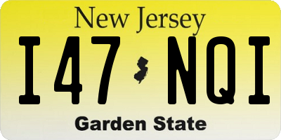 NJ license plate I47NQI