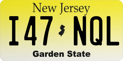 NJ license plate I47NQL