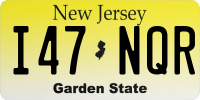 NJ license plate I47NQR