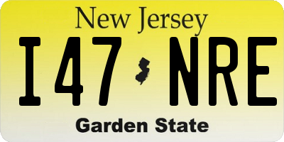 NJ license plate I47NRE