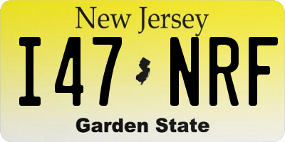 NJ license plate I47NRF