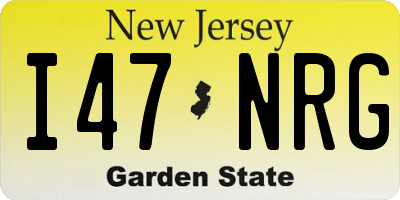 NJ license plate I47NRG