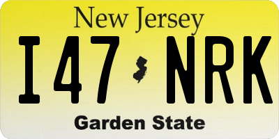 NJ license plate I47NRK