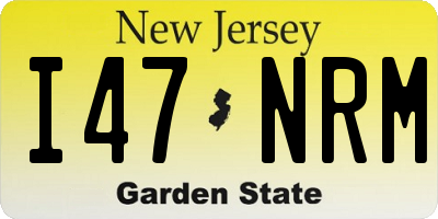 NJ license plate I47NRM
