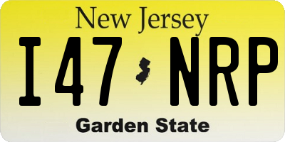 NJ license plate I47NRP