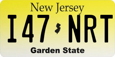 NJ license plate I47NRT