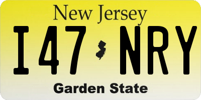 NJ license plate I47NRY
