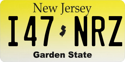 NJ license plate I47NRZ
